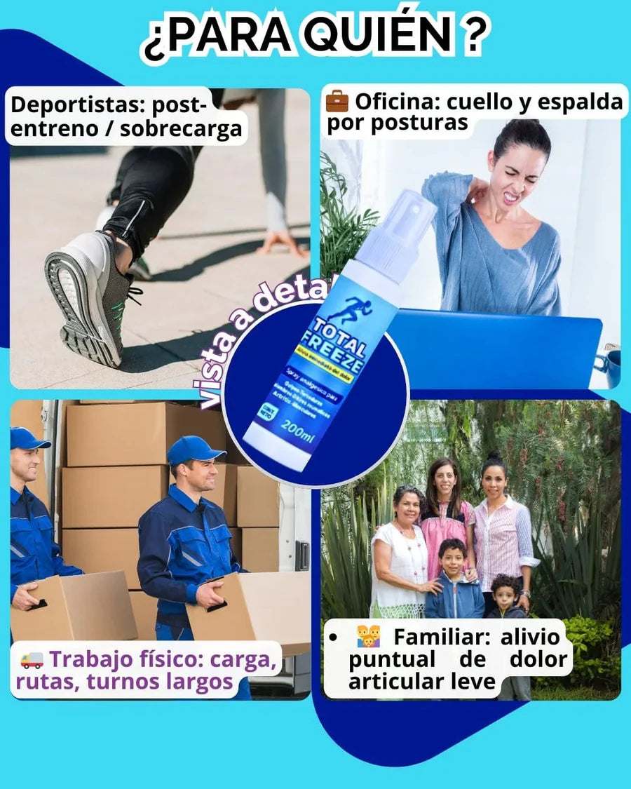 TOTAL FREEZE™- SPRAY ANALGÉSICO 100% EFECTIVO